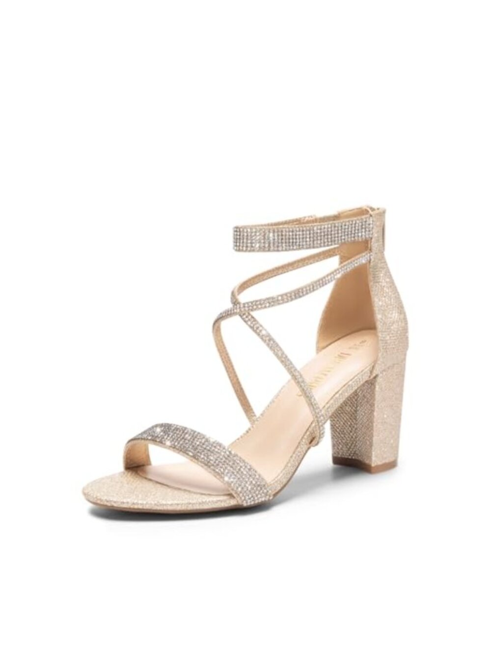 Women's Low Block Heel Dressy Sandals with Adjustable Buckle and 3-Inch Chunky